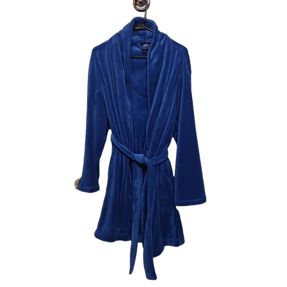 Secret Treasures Woman Size 2X Plus Blue Belted Robe Cozy & Comfy Cozy Weekends - Picture 6 of 6